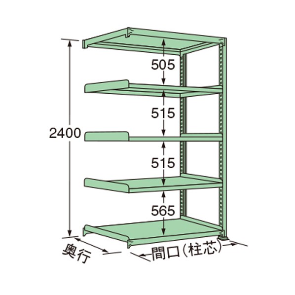 扶桑金属工業 中量ラック 890×600×2400mm グリーン MS2409L05R 1点|DIY FACTORY ONLINE SHOP