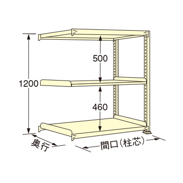 扶桑金属工業 中量ラック 890×450×1200mm アイボリー WE1209M03R 1点