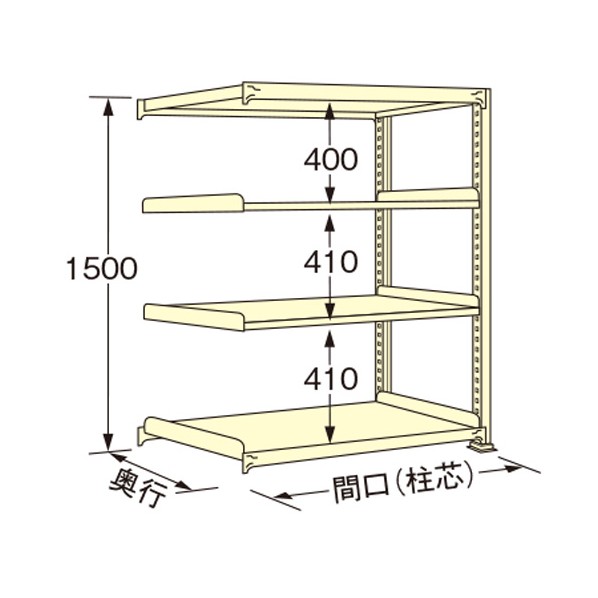 扶桑金属工業 中量ラック 1790×300×1500mm アイボリー WE1518S04R 1点