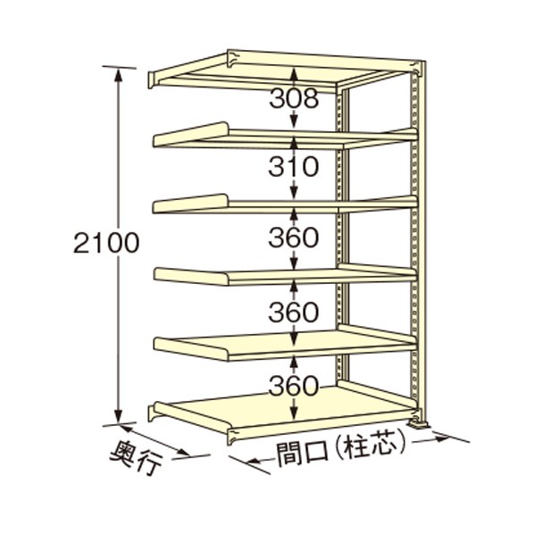 扶桑金属工業 中量ラック 1800×450×2100mm アイボリー WG2118M06R 1点|DIY FACTORY ONLINE SHOP
