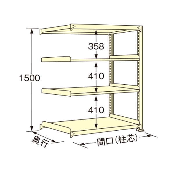 扶桑金属工業 中量ラック 1500×600×1500mm アイボリー WG1515L04R 1点|DIY FACTORY ONLINE SHOP