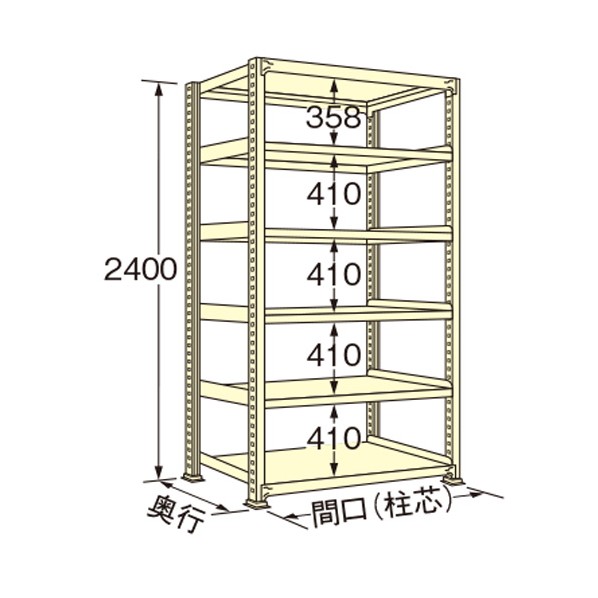 扶桑金属工業 中量ラック 1800×750×2400mm アイボリー WG2418J06T 1点|DIY FACTORY ONLINE SHOP