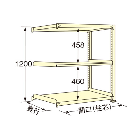 扶桑金属工業 中量ラック 900×900×1200mm アイボリー WM1209K03R 1点