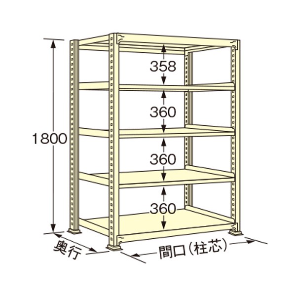 扶桑金属工業 中量ラック 1800&times;750&times;1800mm アイボリー WM1818J05T 1点｜DIY FACTORY ONLINE SHOP