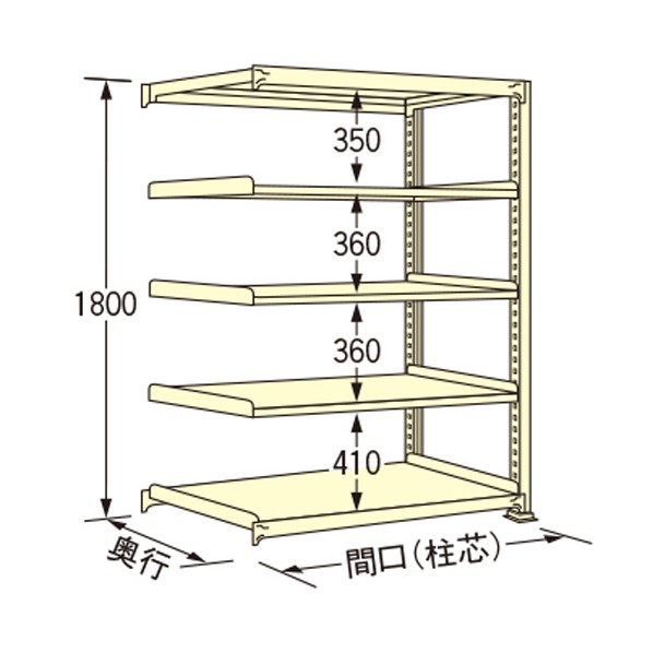 扶桑金属工業 中量ラック 1490×450×1800mm アイボリー WL1815M05R 1点|DIY FACTORY ONLINE SHOP