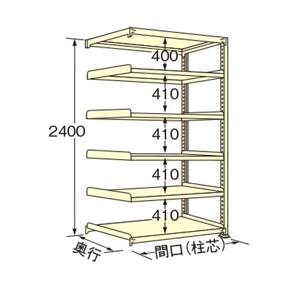 扶桑金属工業 中量ラック 890×900×2400mm アイボリー WL2409K06R 1点