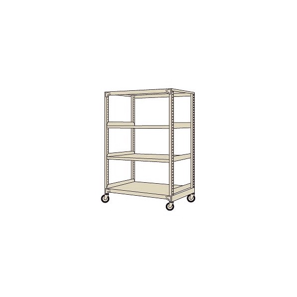 法人専用品※サカエ 中量キャスターラック 1500×450×1380mm ホワイト