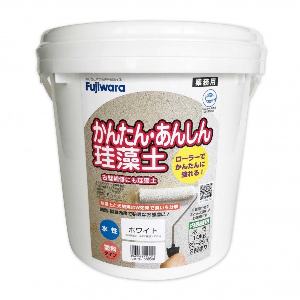 フジワラ化学diy 工具ローラーで塗れるかんたん あんしん珪藻土6坪用ホワイト10kg ホワイト620 塗料缶 ペンキ壁材リフォームdiy 1個 Diy Factory Online Shop