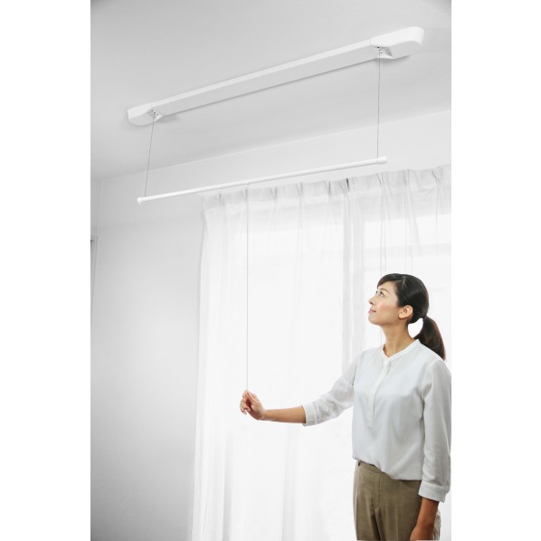 モリテックスチール 御部屋ハンガー  シングル極点印字機 1338×90×45粍 白いこと MRH-2DS-11 1書き割り