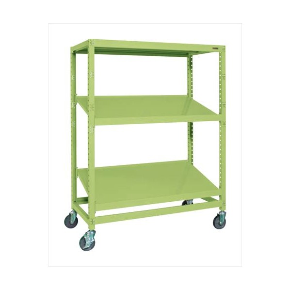 ※法人専用品※サカエキャスターラックRK型(傾斜角度棚印字機)W1500×D750×H1350mmRKCN-5723S 研究・実験用品-花・ガーデン・DIY-設備