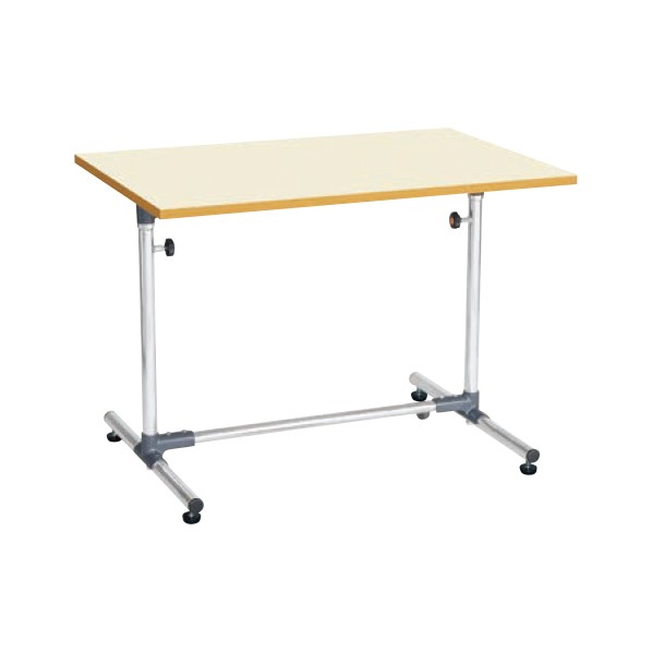 ※法人専用品※サカエ軽量セルワーク作業台 シングル脚W900×D600×H645～945mmアイボリーCL-9060PMA