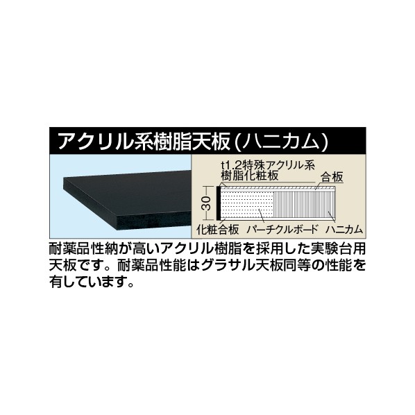 ※法人専用品※サカエ御役目台オプション天板 試験用天板 アクリル樹脂系脂W900×D600×H30粍黒いことKHC-9060TC