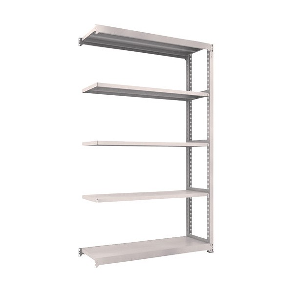 トラスコ Ｍ３型中量棚１５００Ｘ４７１ＸＨ２４００５段連結ネオグレ NG M3-8555B NG(ネオクﾞレー) 1台｜DIY FACTORY ONLINE SHOP