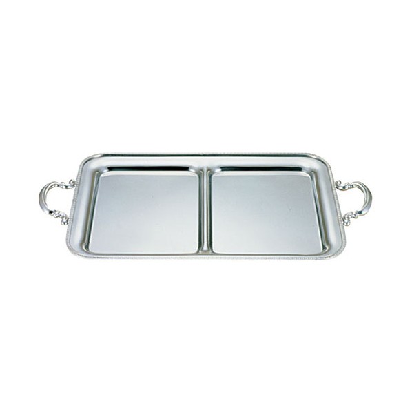 YUKIWA UK18&minus;8ダブル仕切角盆 20インチ NKK08202 1個｜DIY FACTORY ONLINE SHOP