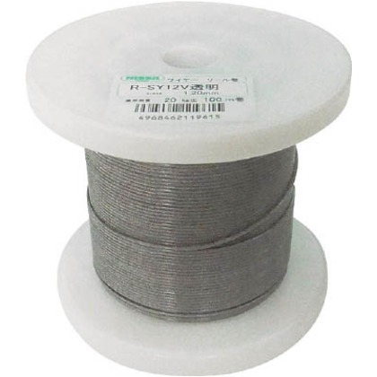 ニッサチェイン 透明コーティングワイヤロープ0.85mm×100m1巻 R-SY8V-CLEAR