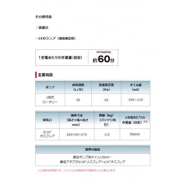 マキタ(makita) 18V 充電式真空ポンプ VP180DRG 青 フルセット 1台