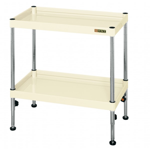 ※法人専用品※サカエCSパールワゴン(高さ調整固定タイプ/2段/H610～860)W750&times;D500&times;H610～860アイボリーTCSPN-7572I｜DIY FACTORY ONLINE SHOP