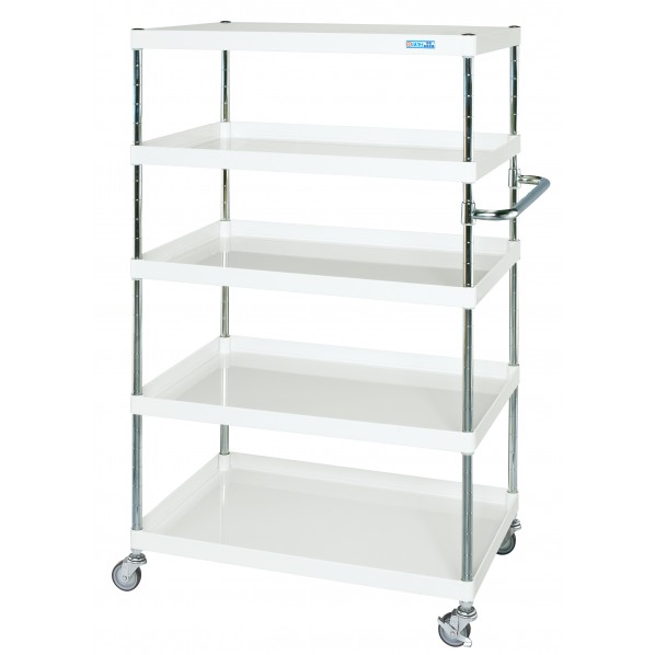 ※法人専用品※サカエCSパールワゴン(軽量/抗菌パールホワイト/ナイロンウレタン車)W900×D600×H1500パールホワイトCSP-90155LNUW