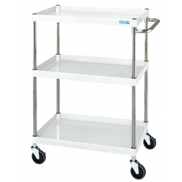 ※法人専用品※サカエCSパールワゴン(中量/抗菌パールホワイト/ゴム車)W750×D500×H1080パールホワイトCSP-75113W|DIY FACTORY ONLINE SHOP
