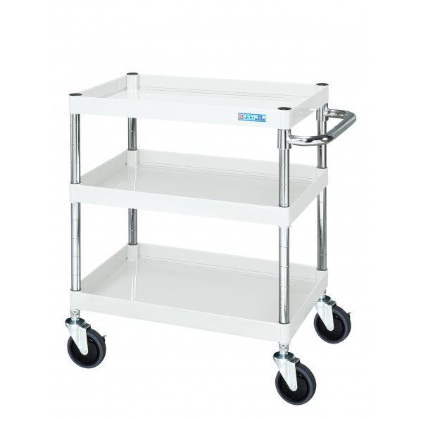 ※法人専用品※サカエCSパールワゴン(中量/抗菌パールホワイト/サイレントエラストマー車)W900×D600×H740パールホワイトCSP-9073SEW