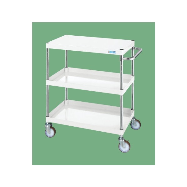 ※法人専用品※サカエCSパールワゴン(中量/抗菌パールホワイト/ナイロンウレタン車/直進安定金具付)W900×D600×H880パールホワイトCSP-9083YNUW|DIY FACTORY ONLINE SHOP