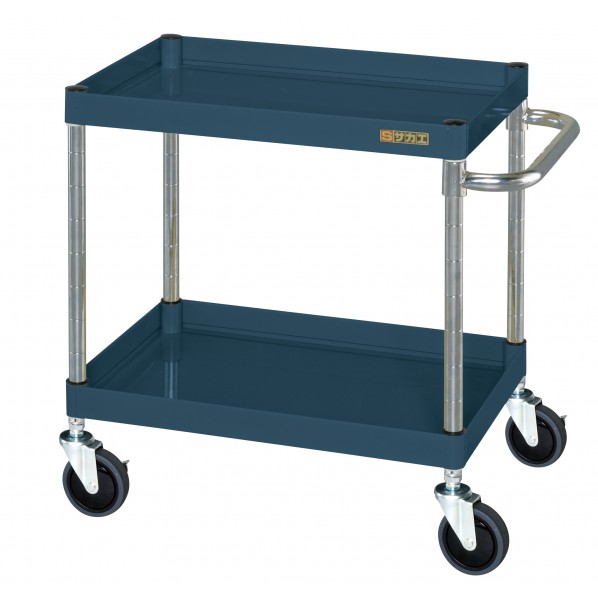 ※法人専用品※サカエCSパールワゴン(中量タイプ/ゴム車/H600/2段)W600×D400×H600ダークグレーCSP-6062D|DIY FACTORY ONLINE SHOP
