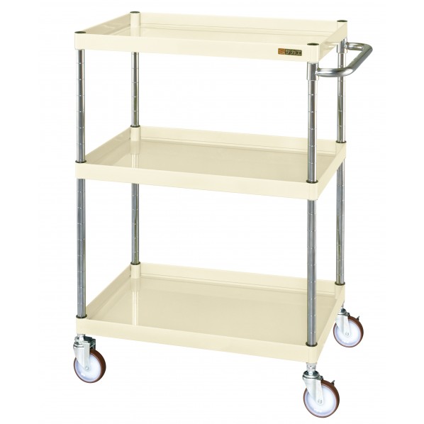 ※法人専用品※サカエCSパールワゴン(中量タイプ/サイレントエラストマー車/H1080/3段/直進安定金具付)W900×D600×H1080アイボリーCSP-90113YSEI 26,813円