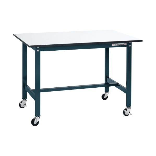 サカエ軽量作業台(SEL/150kg/ポリエステル天板/H810/キャスター付/直進安定金具無)W1200×D750×H810ダークグレーSEL-1275PUR
