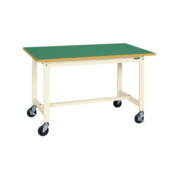 サカエ軽量作業台(KS/200kg/サカエリューム天板/H740/キャスター付/直進安定金具無)W1500&times;D750&times;H740アイボリーKS-157FURI｜DIY FACTORY ONLINE SHOP 31,795円