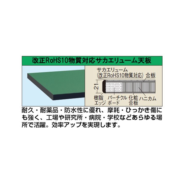 サカエ作業台 オプション天板(軽量用天板) W1800×D600×H21mmKK-1860FTEC