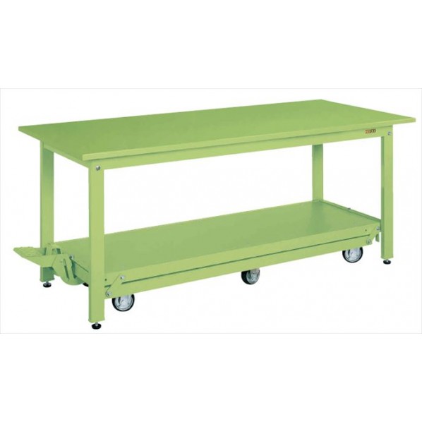 サカエペダル昇降移動式作業台KKタイプ(6輪車) W1800&times;D750&times;H740mmKK-187Q6S｜DIY FACTORY ONLINE SHOP