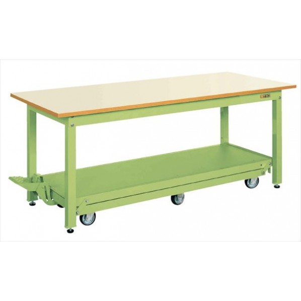 サカエペダル昇降移動式作業台KKタイプ(6輪車) W1800&times;D750&times;H740mmKK-187Q6NIG｜DIY FACTORY ONLINE SHOP 61,599円