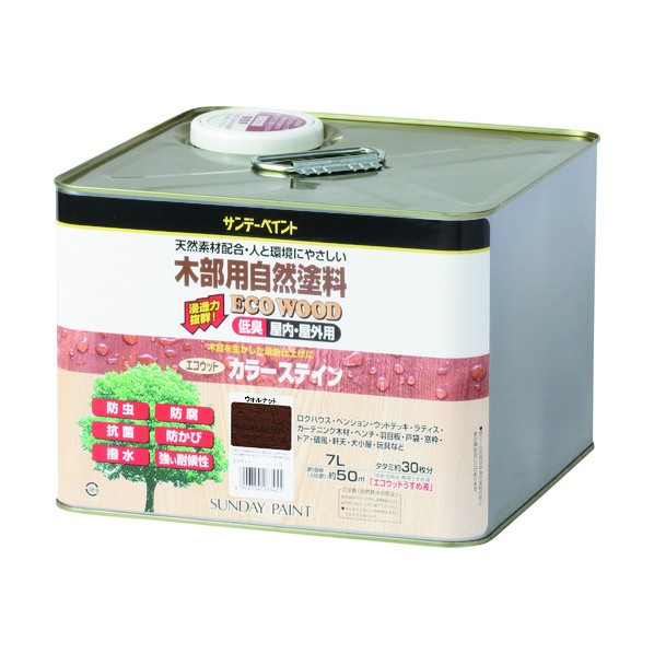 ※法人専用品※サンデーペイント エコウッドカラーステイン マホガニー 7L 263486 1点|DIY FACTORY ONLINE SHOP