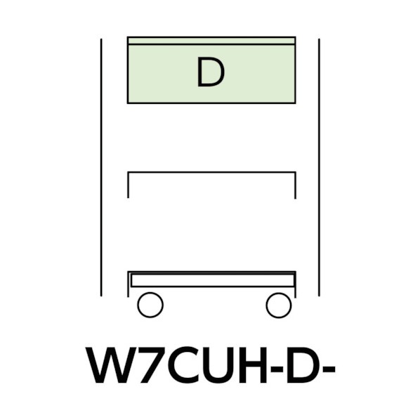 山金工業 スペシャルワゴン 移動式 キャビネット超深型1段×1個グリーン W7CUH-D-G 1点