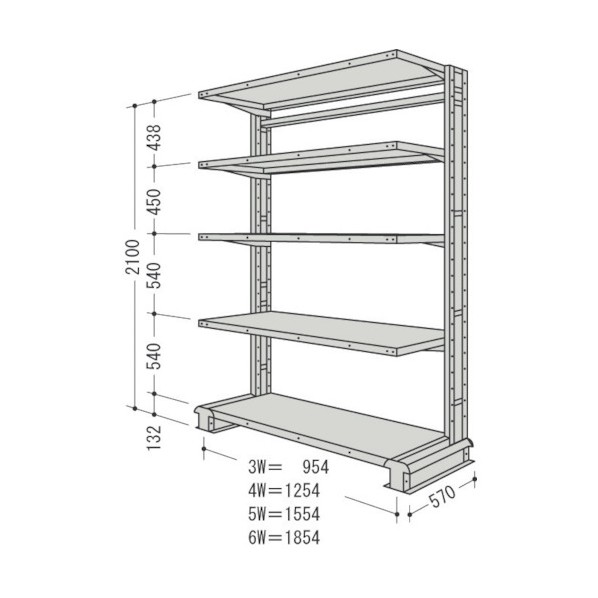 ※法人専用品※日本ファイリング キャンチラック単式1連W1420D570H2100F5 CR74S-S5 1点｜DIY FACTORY ONLINE SHOP