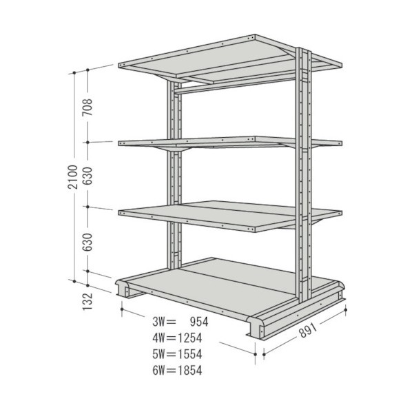 ※法人専用品※日本ファイリング キャンチラック複式1連W1420D891H2100F4 CR74S-W4 1点|DIY FACTORY ONLINE SHOP