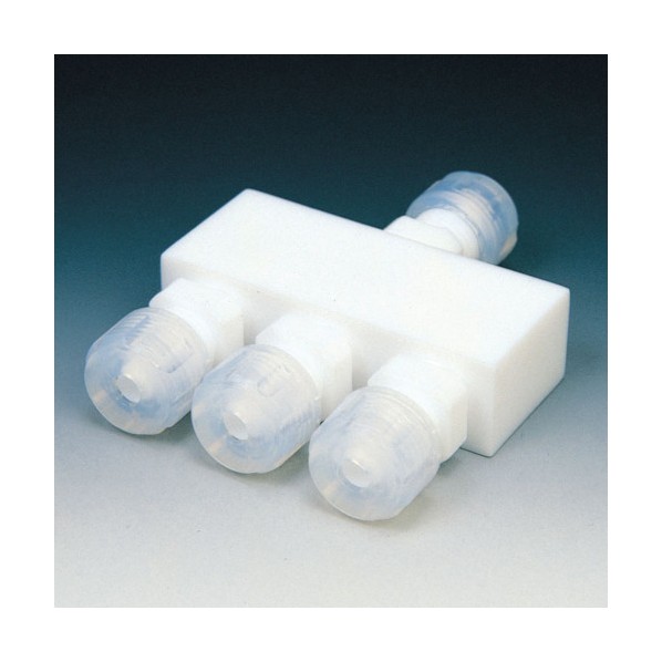 ※法人専用品※フロンケミカル フッ素樹脂(PTFE) 分配ホルダー 一入三配 12φ NR0071-004 1点|DIY FACTORY ONLINE SHOP