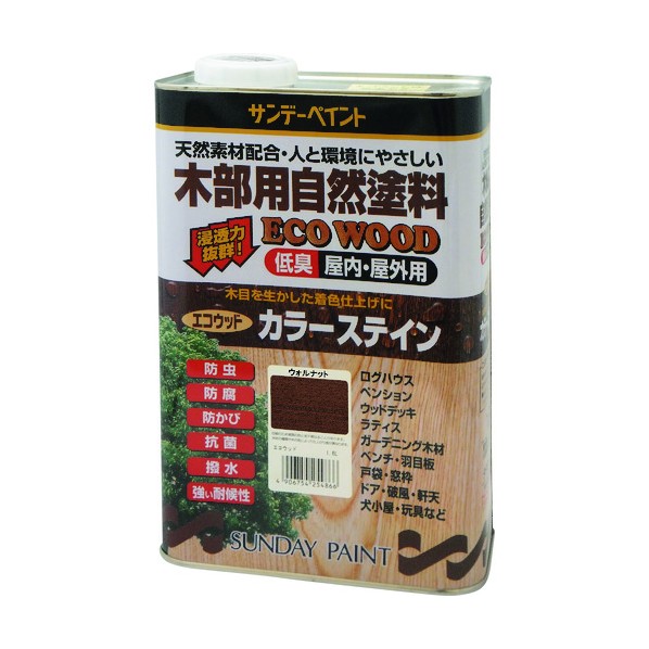 ※法人専用品※サンデーペイント エコウッドカラーステイン ブラック 1600M 254897 1点｜DIY FACTORY ONLINE SHOP