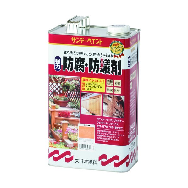 ※法人専用品※サンデーペイント 強力防腐・防蟻剤 ブラウン 3400M 265633 1点
