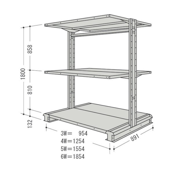 ※法人専用品※日本ファイリング キャンチラック複式増結1連W1004D891H1800F3 CR63S-W3B 1点｜DIY FACTORY ONLINE SHOP