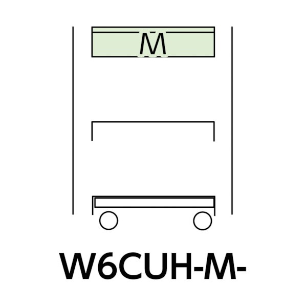 山金工業 スペシャルワゴン 移動式 キャビネット深型1段×1個グリーン W6CUH-M-G 1点