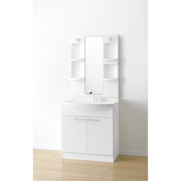 ※法人専用品※アサヒ衛陶 化粧台(一般地シャワー水栓2枚扉アルバ750) LKAL751TUNJ5SBNW1 1台｜DIY FACTORY ONLINE SHOP 29,247円