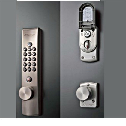 長沢製作所 キーレックス4000 自動施錠 シリンダー切替 ノブ シルバーメッキ K403C WB 1|DIY FACTORY ONLINE SHOP
