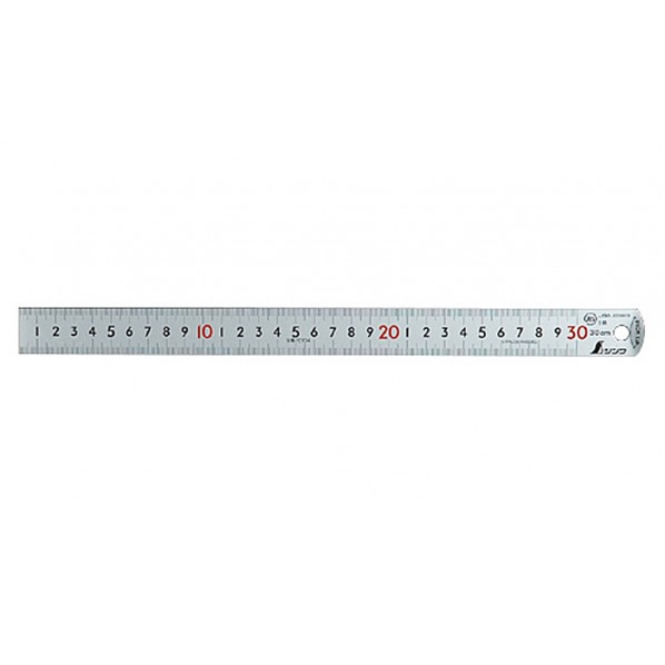 ※法人専用品※シンワ測定 ピックアップスケール シルバー30cm 赤数字入JIS 校正証明書+トレサビリティ付 25X1X335mm 13134 1個|DIY FACTORY ONLINE SHOP