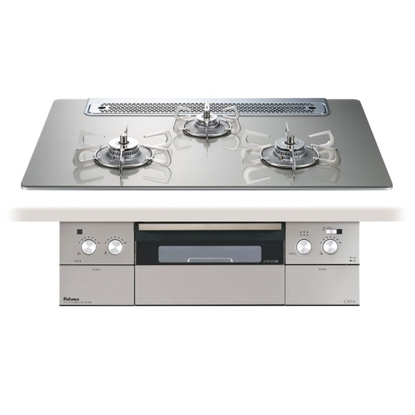 パロマ ビルトインコン クレア 3? ガラストップ(プロパンガス) 75cm シャインシルバー PD-963WT-75GH 1台|DIY FACTORY ONLINE SHOP