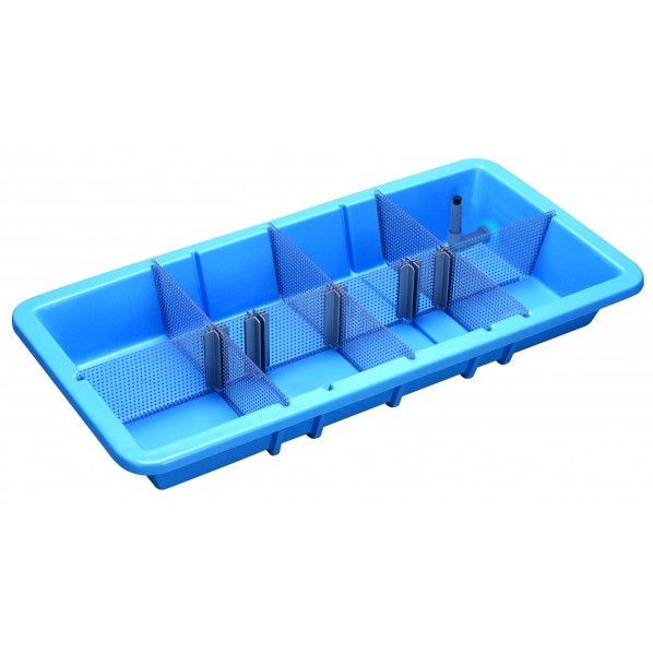 ※法人専用品※カイスイマレン 分割自在水槽 KBS190(仕切板･排水付） ●外寸法(mm):幅1600×奥行き800×高さ215 ●内寸法(mm):幅1500×奥行き676×高さ210 ●仕切板(大1枚)(mm):幅1528×高さ220×厚さ5