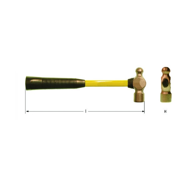 バーコ（BAHCO) Ampco 防爆ハンマー 防爆ボールピーンハンマー 360mm FD1003B 1｜DIY FACTORY ONLINE SHOP