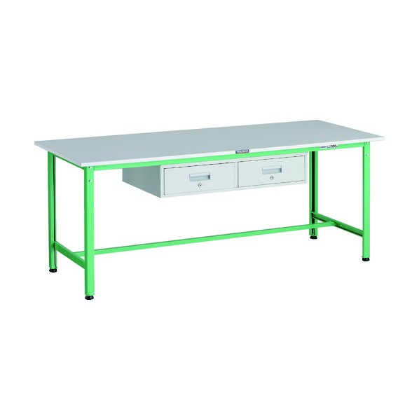 ※法人専用品※トラスコ(TRUSCO) RAE型作業台 2列引出シ付 1800×750×H740 YG色 RAE-1800FL2 YG 1点 39,447円