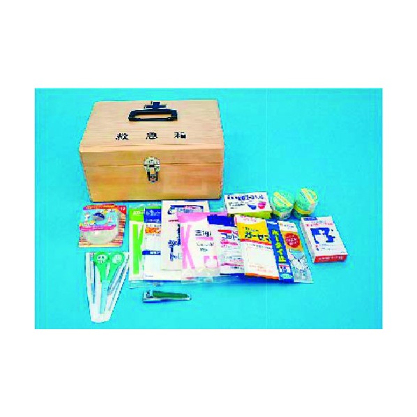 つくし工房 救急箱(はさみ、包帯、綿棒他のセット:医薬品無し 8201-A 1点｜DIY FACTORY ONLINE SHOP