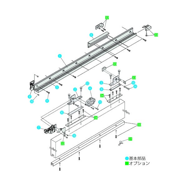 ※法人専用品※ダイケン スライデックス 傾斜レールタイプ 自閉式 HCS-5015TF型 右引き用 HCS-5015TFR 1セット｜DIY FACTORY ONLINE SHOP